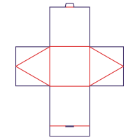 Dreieckige horizontale Box - rozkrój
