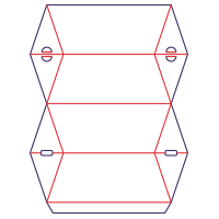 Kissenbox polygonal - rozkrój